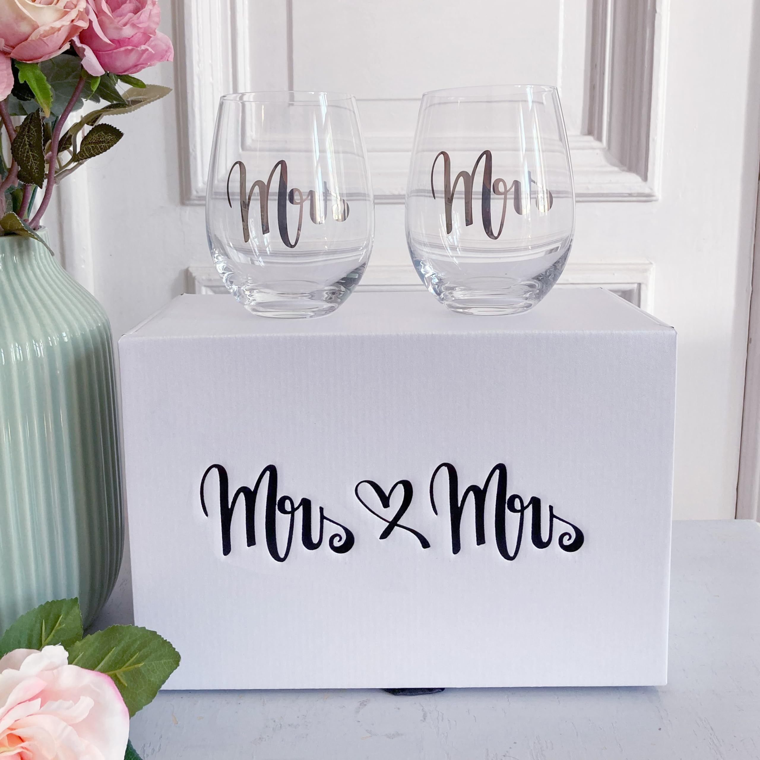 Coffret cadeau de mariage Happy Hearts 2 femmes boîte avec nœud