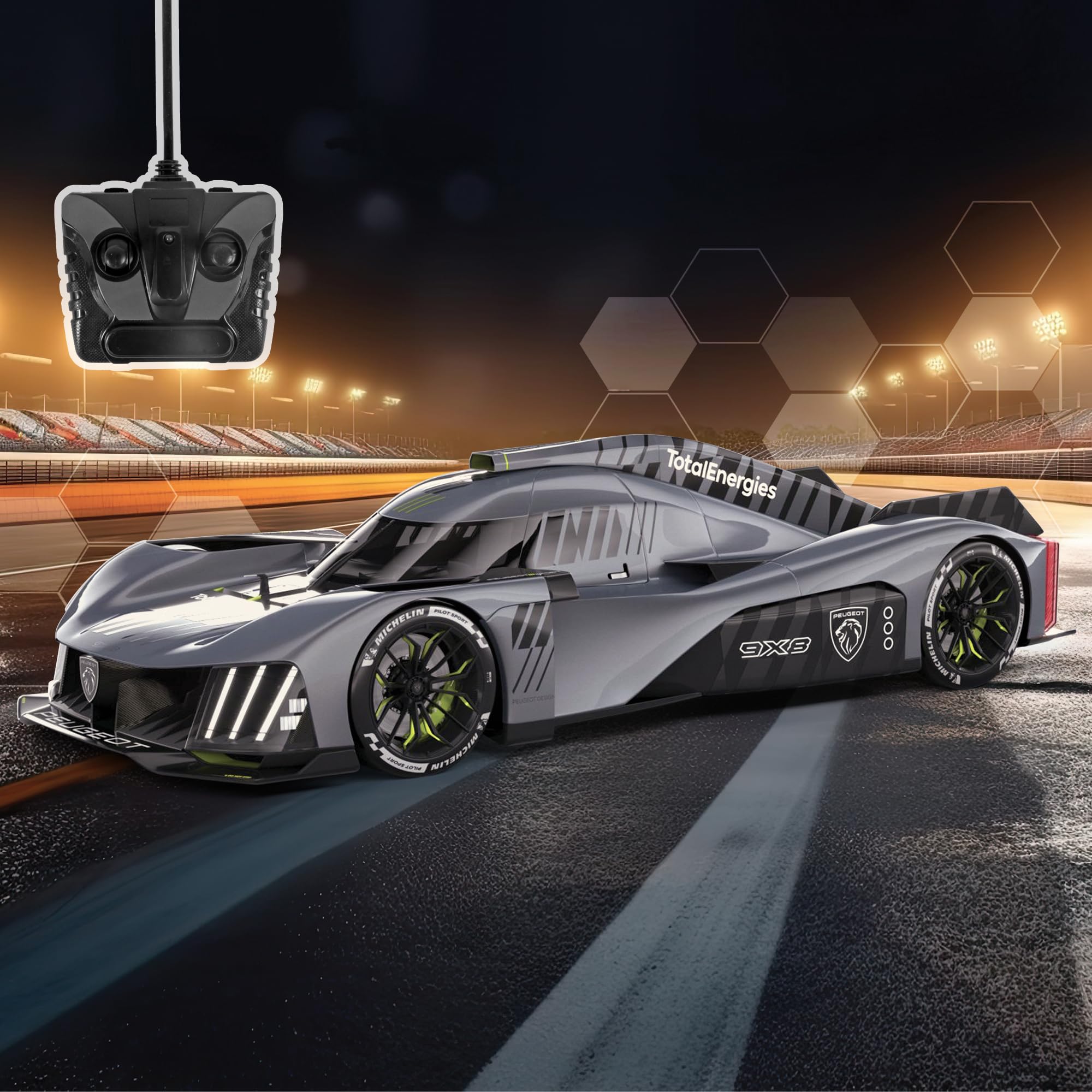 Image secondaire de Voiture Télécommandée Peugeot 9X8 - Grise - 1/24 - Prêt à Rouler