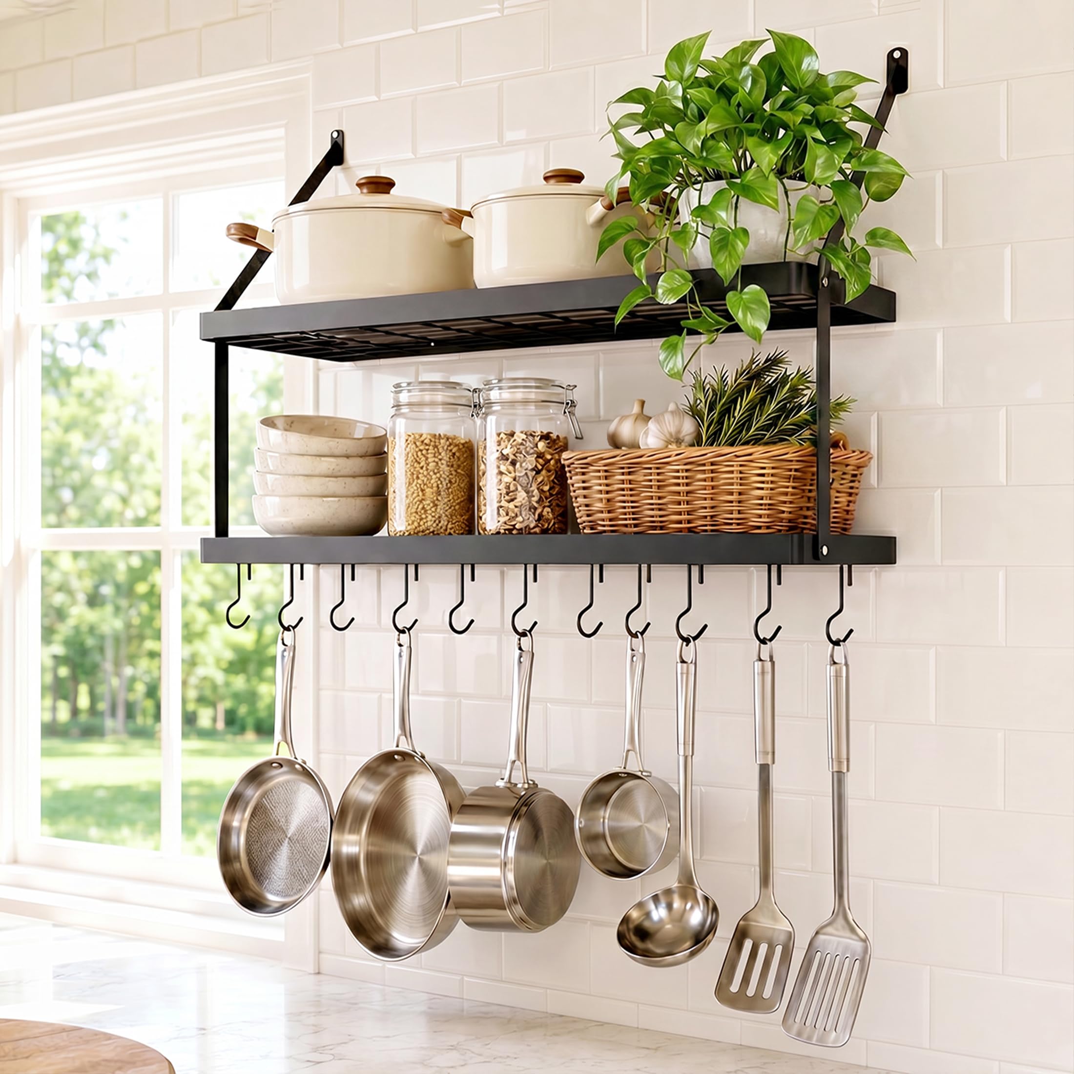 Amazon.com: KES Pot Rack Wall Mounted, Pot and Pan Hanging Rack