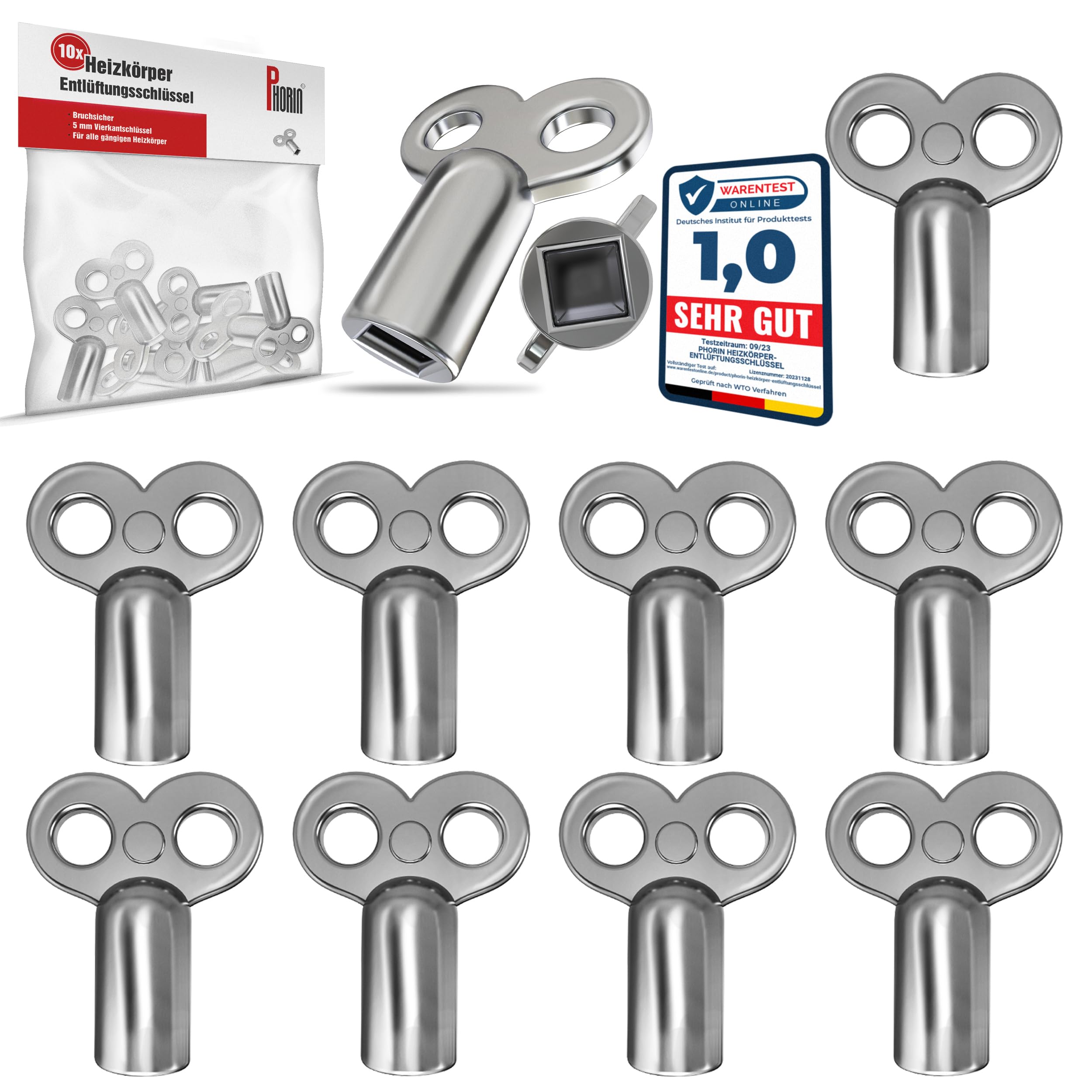 Phorin Phorin® 10 X Heater Bleed Keys – Universal For All Radiators – 5 Mm Robust And Stable Bleeder
