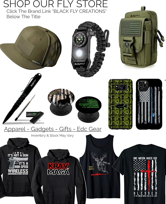 Black Fly Professional Tactical Pen EDC Writing Tool, Metal Ballpoint Pens for Men, Women, Police, Parkinsons, 2nd Ink, Gift Box