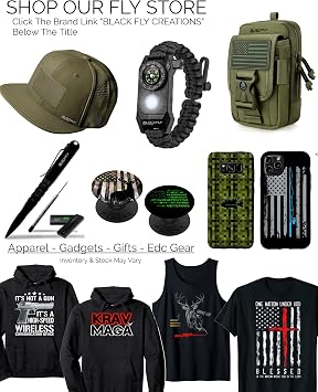 Black Fly Professional Tactical Pen EDC Writing Tool, Metal Ballpoint Pens for Men, Women, Police, Parkinsons, 2nd Ink, Gift Box
