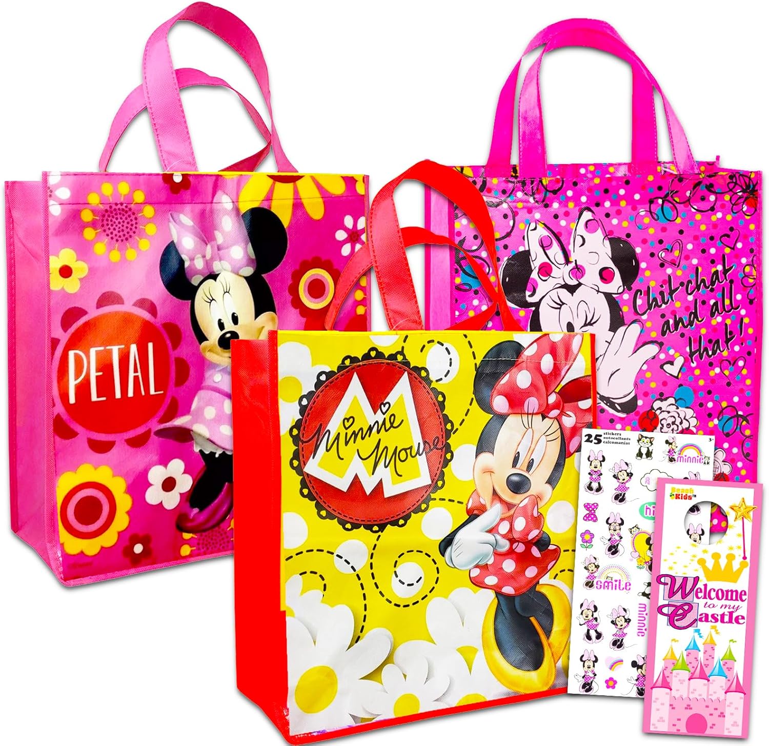 Disney Minnie Mouse Tote Bags Value Bundle 3 Pc Minnie