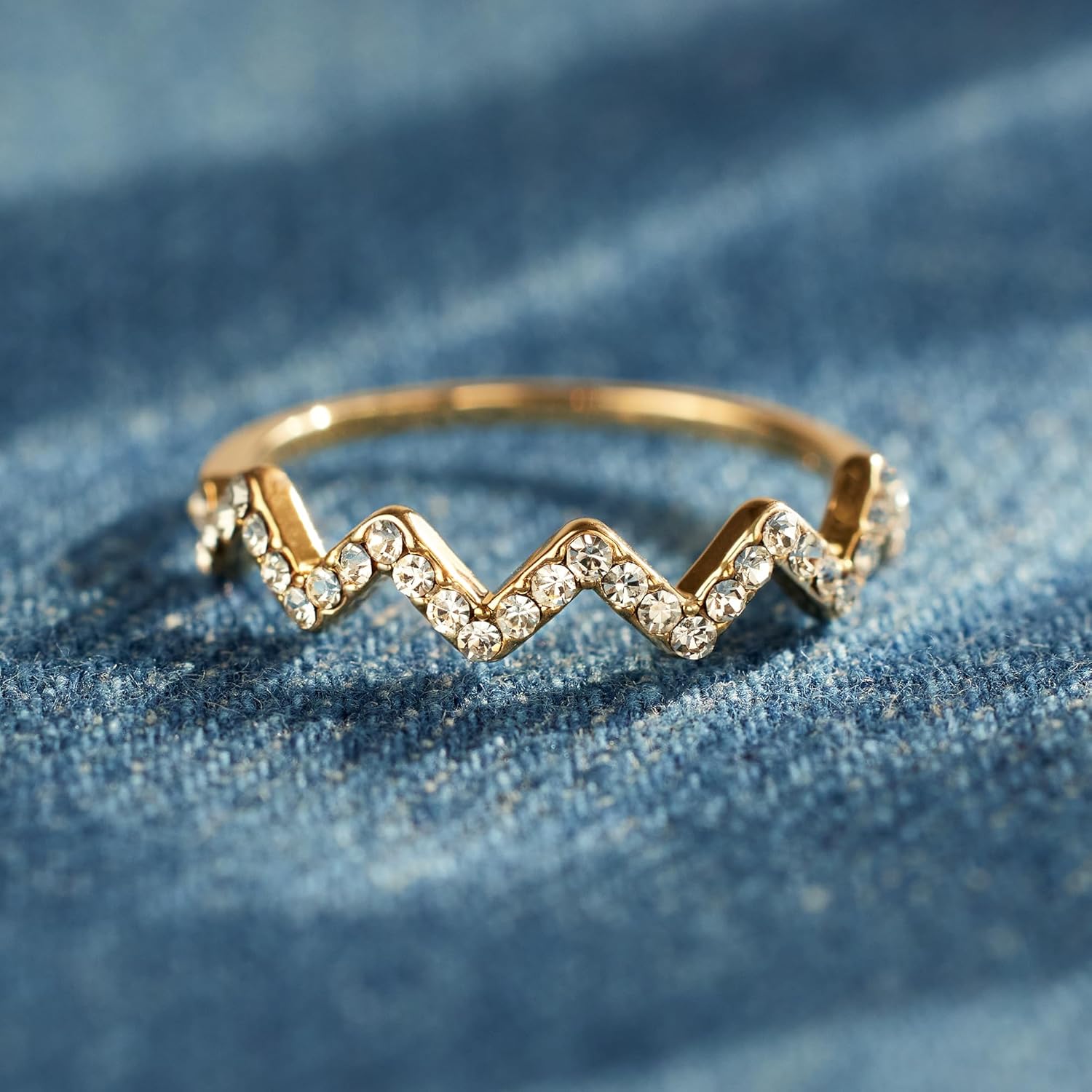 STORYJEWELLERY 18K Gold Plated Rings for Women, Cubic Zirconia Rings for Women, Sterling Silver Ring, Simple Pinky Ring, Womens Gifts - Image 5