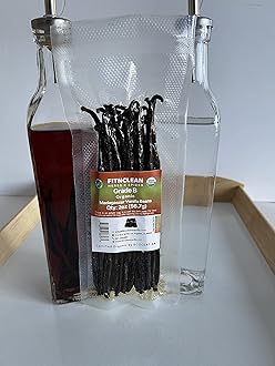 - 2oz Grade B Organic Madagascar Vanilla Beans for extract. Certified USDA Organic. 5"-7" by FITNCLEAN VANILLA Whole NON-GMO Pods for Paste and Baking.