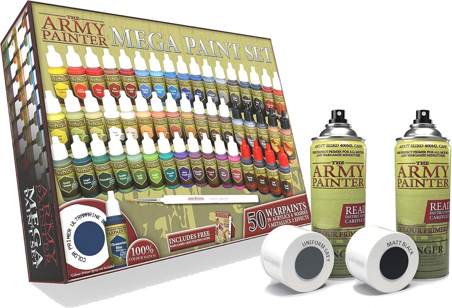 The Army Painter Mega Paint Set 3 Bundle with 13.5 oz Matt