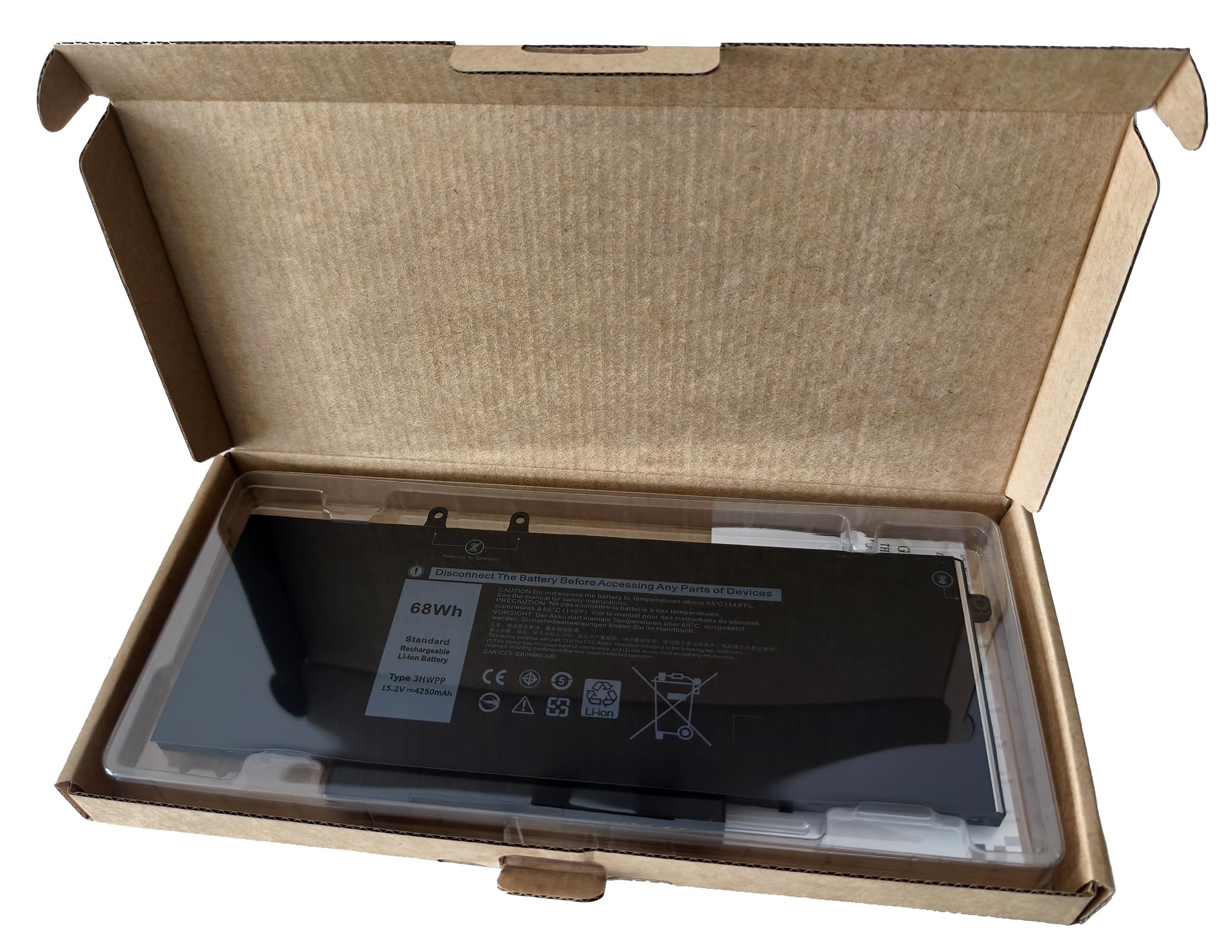 3HWPP 68Wh Batteria per Dell Latitude 5501 5401 5511 5510 5411 5410 Precision 3541 3551 3550 Inspiron 7500 7506 7706 Typ: 3HWPP 3PCVM 10X1J 1VY7F 3YY7F NXM NXM T6DC2 YPVX3 03HWPP 01VY7F 3YNXM