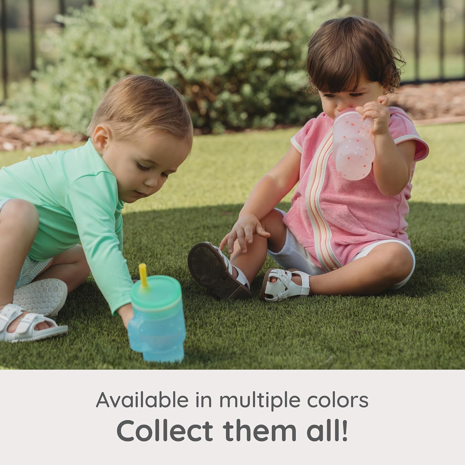 Infantino My 1st Tumbler 9 Oz Silicone Sippy Cup, Heart Speckles | Soft Silicone, Straw & Handle for Easy Grip, Spill-Resistant, for On-the-Go Use, BPA-Free Transition Cup