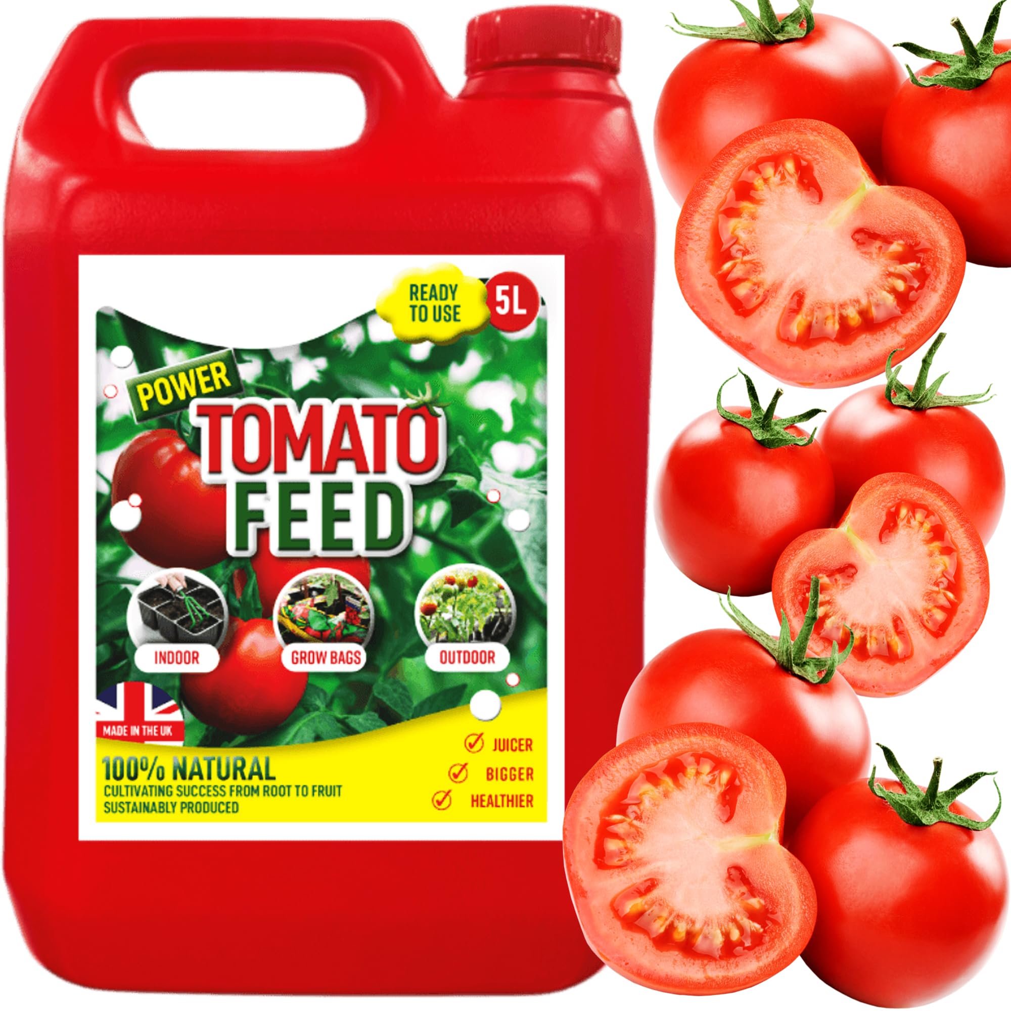 5L Rapid Ready To Use Tomato Feed Healthy Plant Feed Nutrient Packed for Peppers Cucumbers, Tomatoes & Aubergines (2 x 5 Litres)