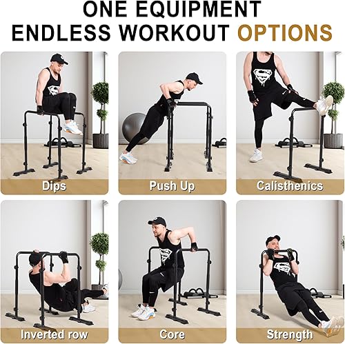 Miniatura 7 de BARWING Dip Bars Dip Station with Adjustable Ultra-Stable Settings And Non-Slip Feet Dip Stand for Home Stabilizer Parallette Push Up Stand 2025 New