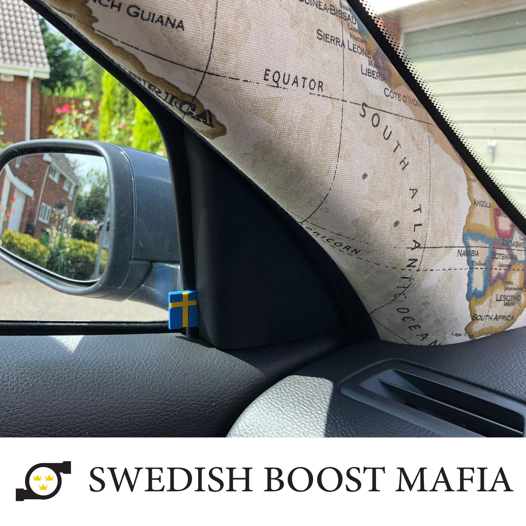 Gummianhänger für Saab und Volvo mit schwedischer Flagge, 2 Stück