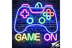 Gamer Neon Sign, Game On LED Neon Wall Light for Gaming Room Decor