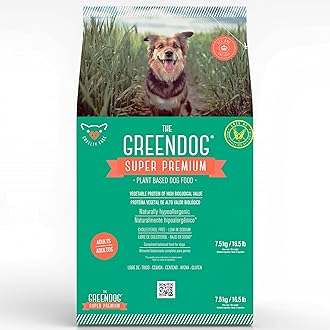 The Green Dog Adult Small Bites 7.5 kgs 100% Vegan | Veg Adult Dry Dog Food | Naturally Hypoallergenic | Gluten Free | Vegetarian | Healthy Heart| USFDA Approved Food Grade