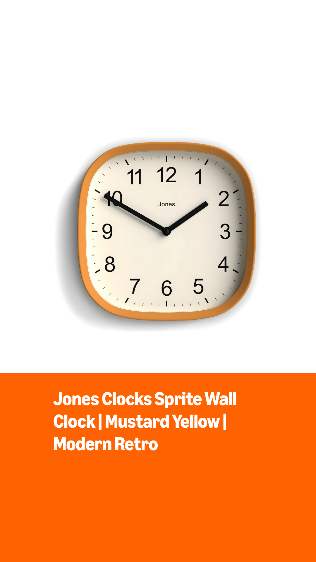 Amazon.com: JONES CLOCKS® Sprite wall Clock | Modern Retro Rounded