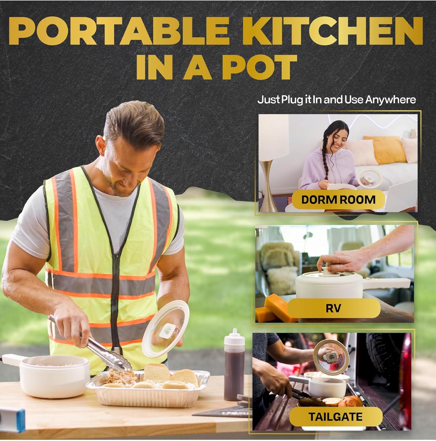 CERAMAX PRO 1.5L Electric Hot Pot with Lid & Steamer, Non Toxic Ceramic Cooker Skillet for Ramen, Eggs, Pasta for Dorms, Camping, RVs, Work, Adjustable Temp. - New Improved 2025 Model