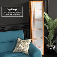 Vista 95 de Red Lantern Pantalla Shoji de doble cruz de 6 pies de alto, color blanco, 5 paneles