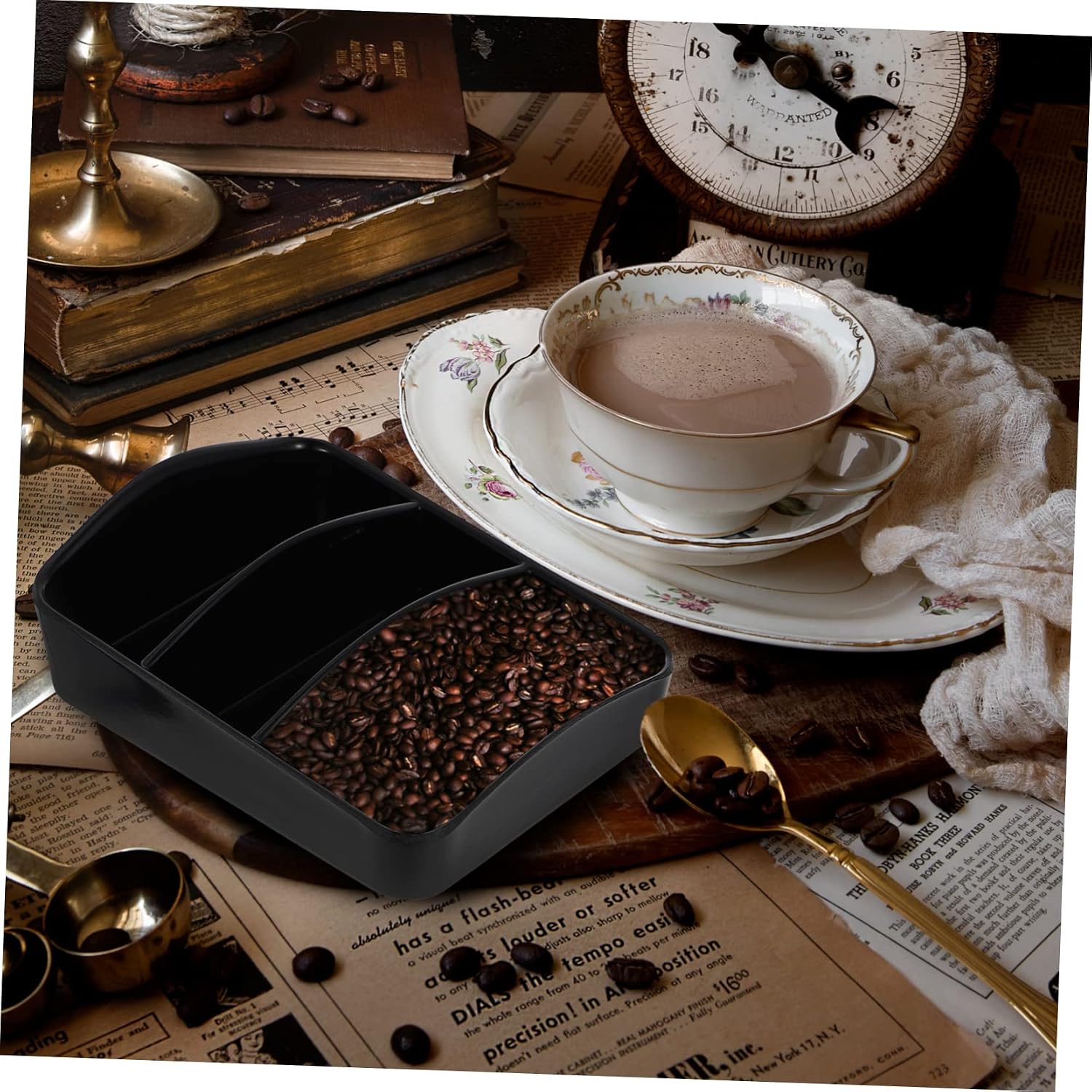 Compartment Tea Box Coffee Storage Holder for Home Kitchens