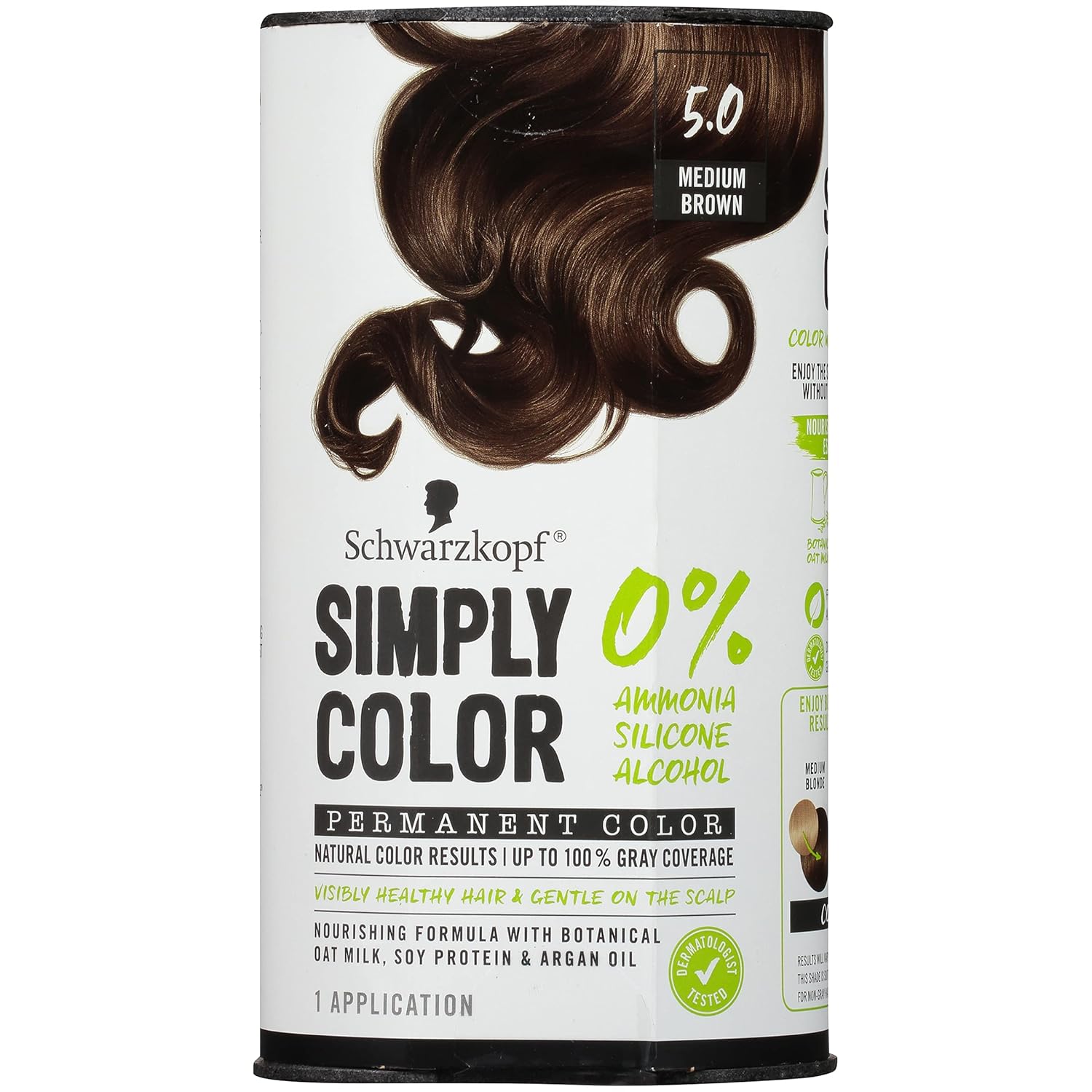 Schwarzkopf Simply Color Permanent Hair Color, 5.0 Medium Brown : Beauty & Personal Care