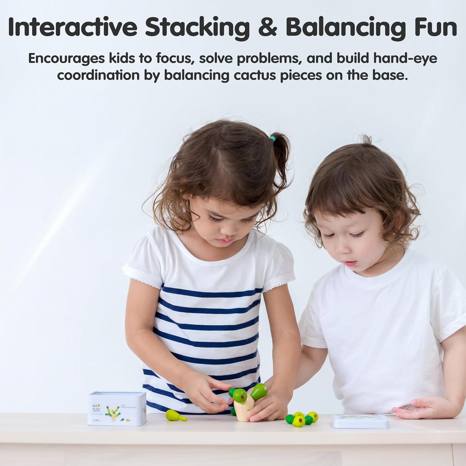 PlanToys® Mini Balancing Cactus | Montessori Wooden Toy for Toddlers | STEM Game for Fine Motor Skills image 5