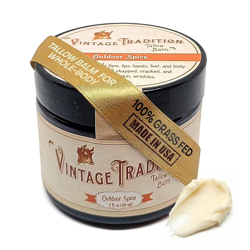 Bálsamo de sebo bovino alimentado com pasto Vintage Tradition Outdoor Spice, 56 g