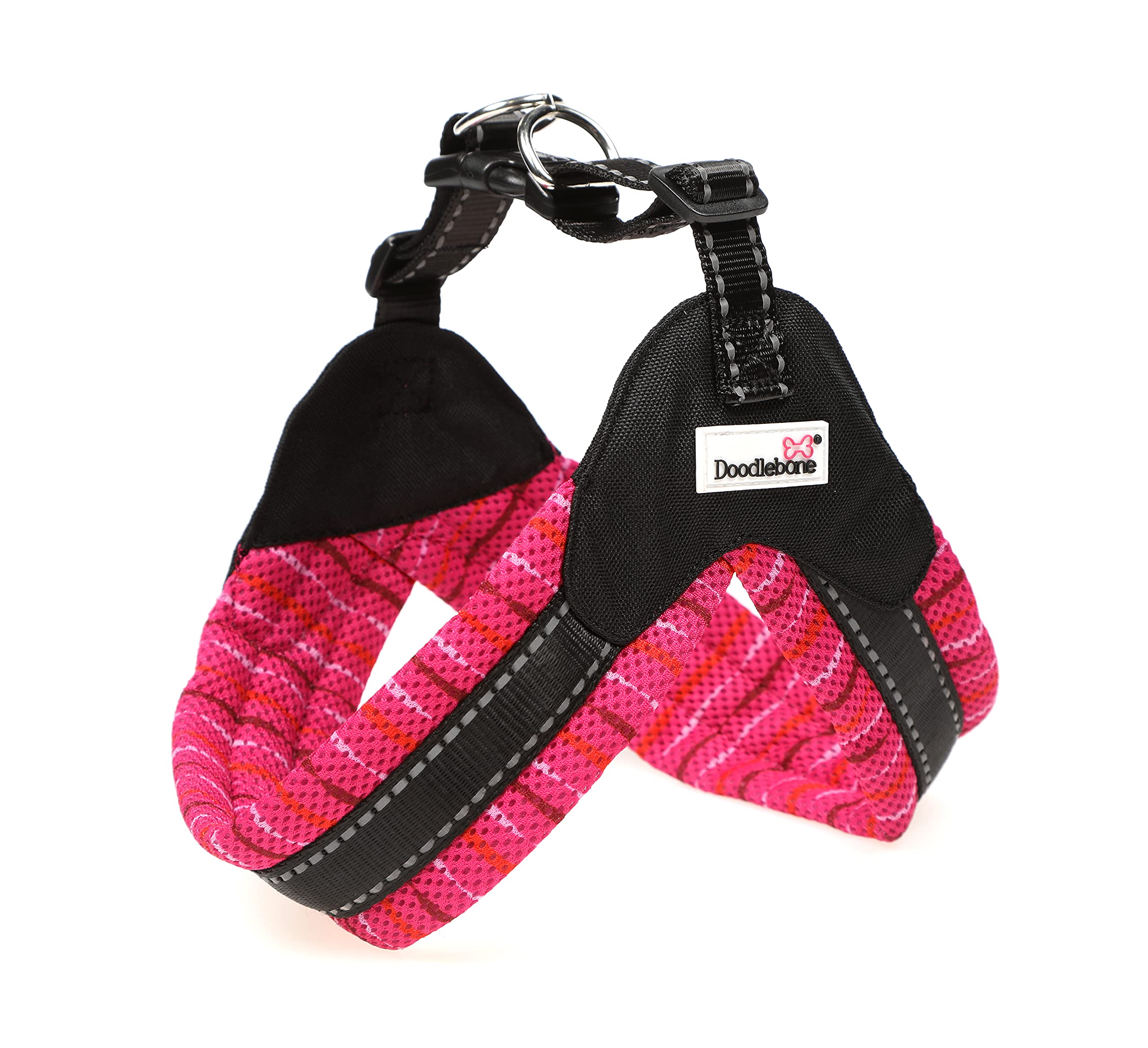 Doodlebone Boomerang Hundegeschirr – Pink Addiction, Größe 6–7