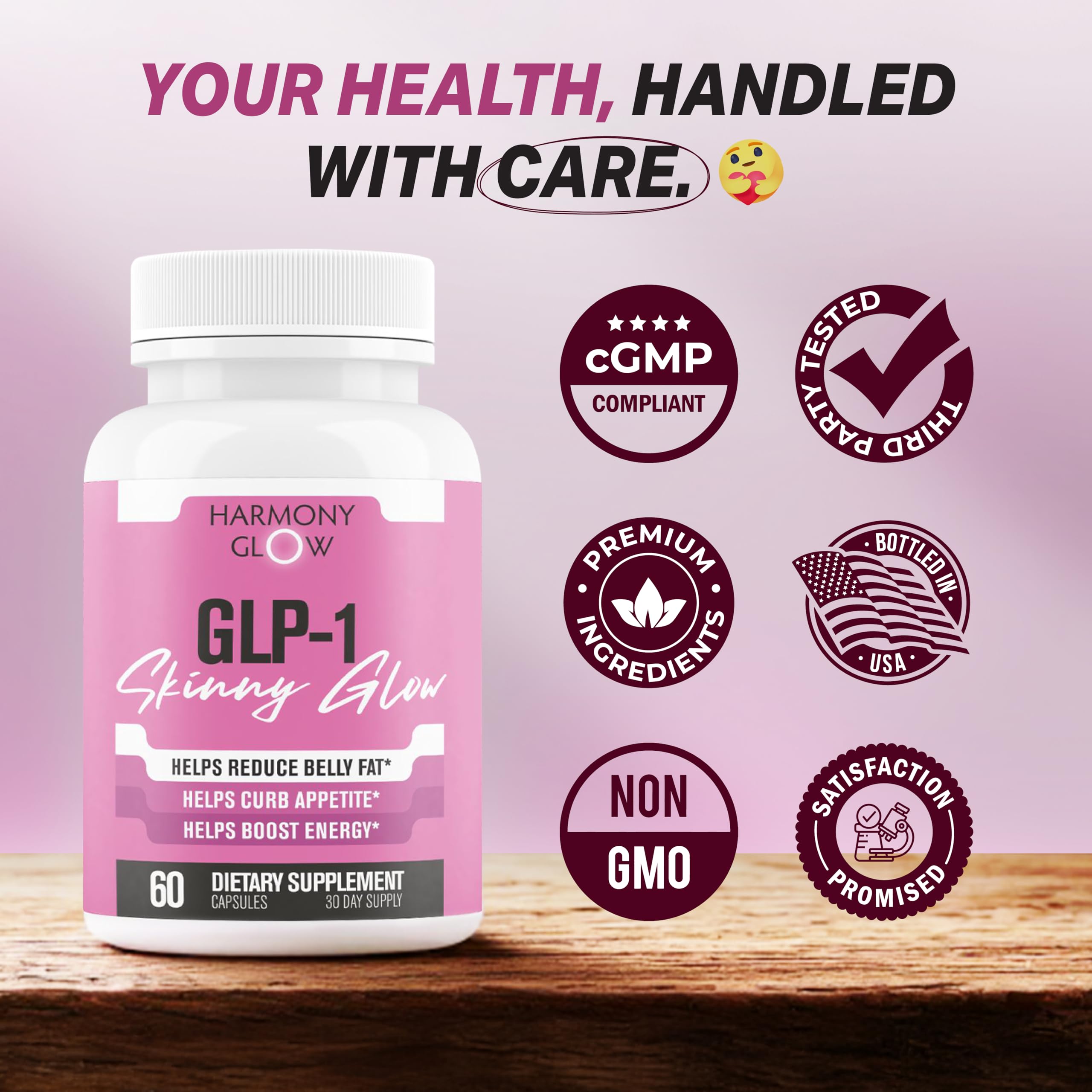 harmony glow glp 1 skinny glow Harmony Glow GLP-1 Skinny Glow | Pastillas para perder peso y supresor del  apetito para mujeres | Aumenta energía, enfoque y motivación
