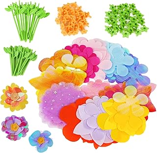 DIY Fabric Flower Bouquets Toys Accessories, DIY Craft Kits Flowers Accessories for Toddler Kids,Birthdays Gifts (Colorful)
