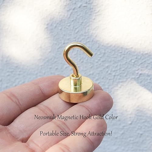Vista 171 de NEOSMUK - Ganchos magnéticos de alta resistencia con imanes extrafuertes para colgar en refrigerador, crucero, cabinas o parrilla, color blanco