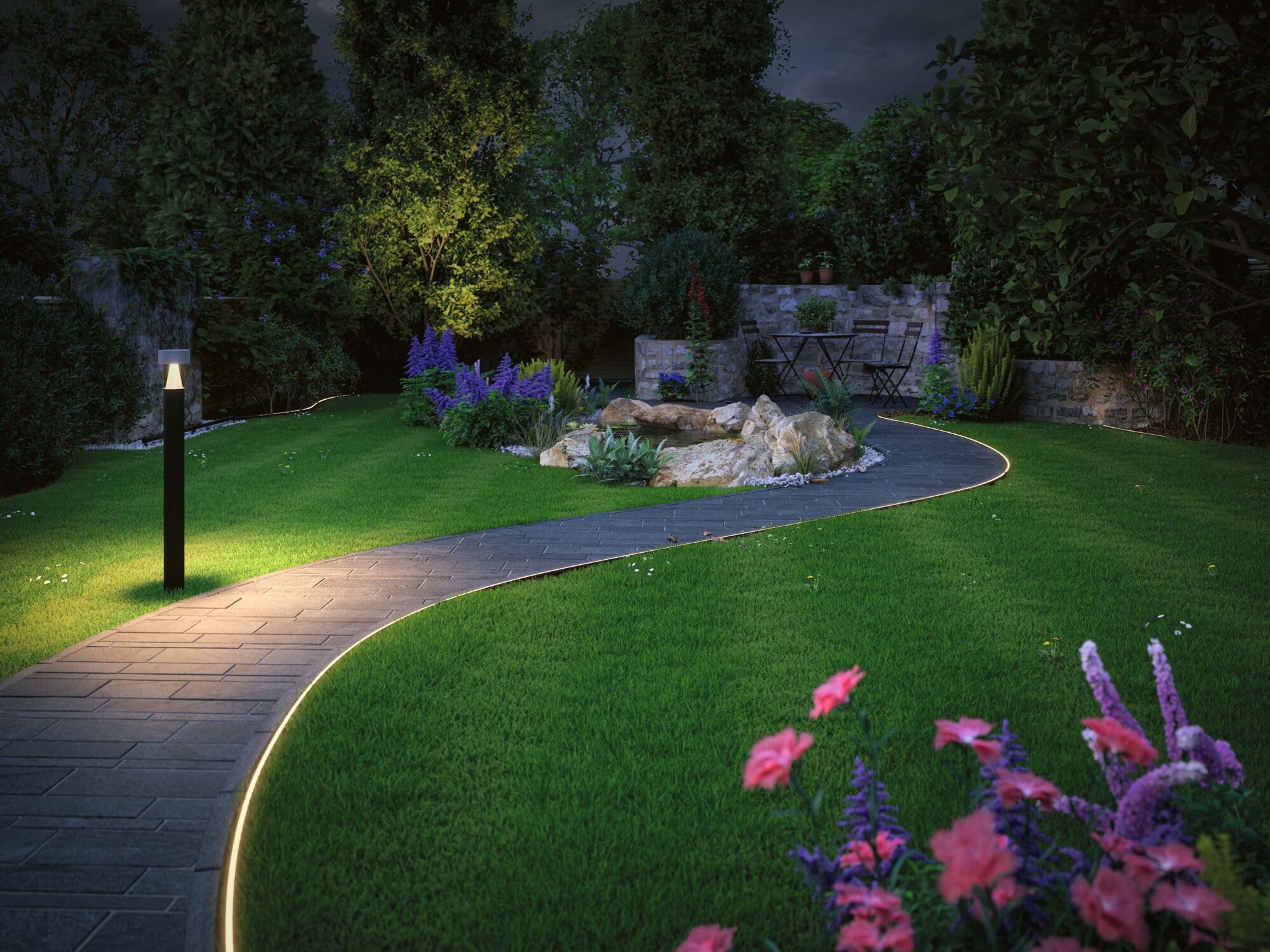 Paulmann 94191 Plug & Shine LED luminaire d'extérieur flexible Strips Neon incl. 1x31 watts IP67 gradable extérieur Blanc luminaire de jardin plastique éclairage de jardin 3000 K