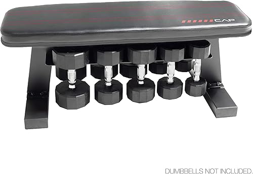 Miniatura 3 de CAP Barbell Banco plano con almacenamiento de mancuernas, negro