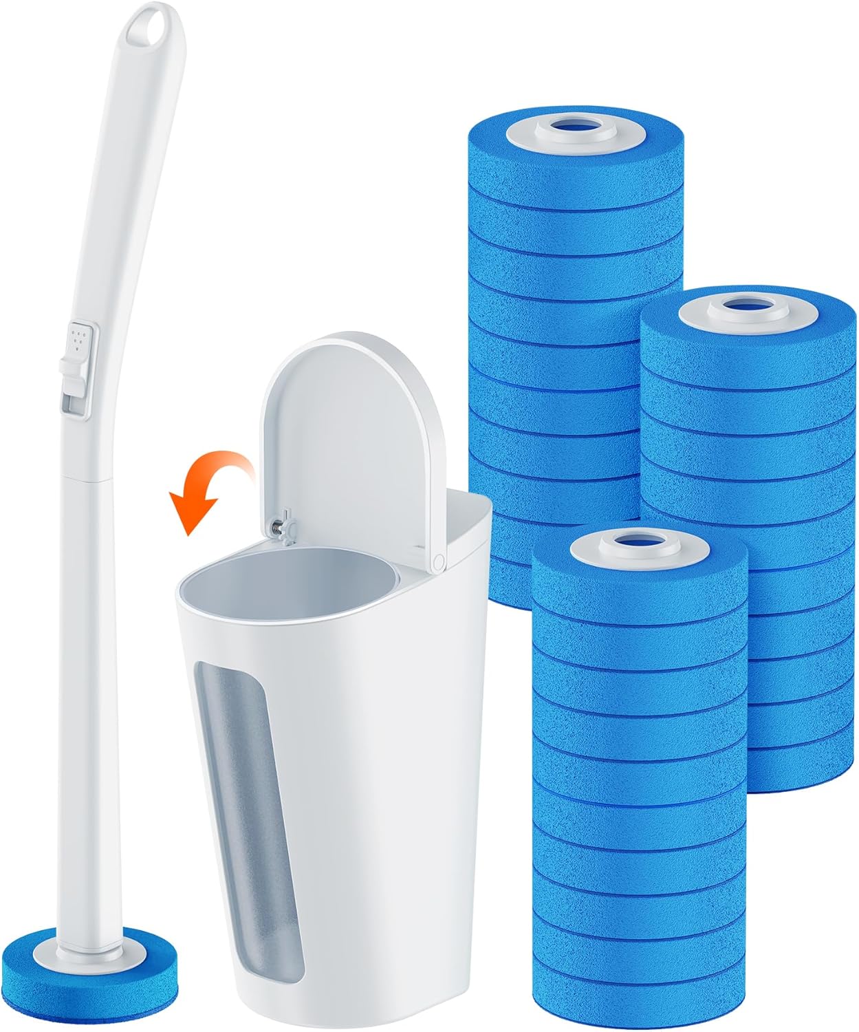 Amazon.com: Disposable Toilet Brush Set, Super Efficient Toilet Wand ...