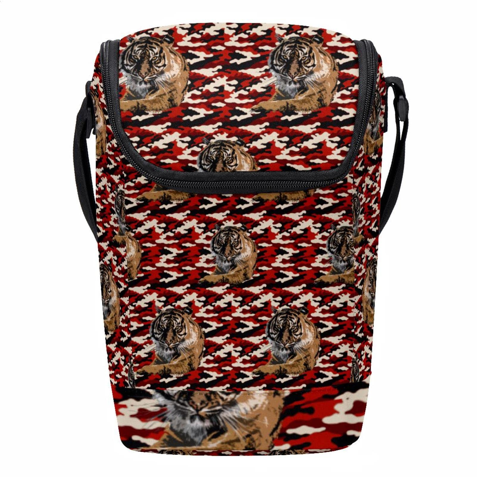 Lonchera grande de camuflaje con correa ajustable para llevar alimentos al trabajo