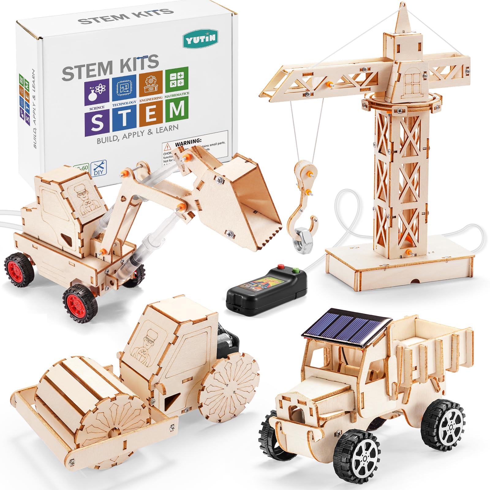 STEM Kits for Kids Ages 8-10 10-12, Wood Building Crafts Kit for Boys 8-12, Model Car Kit, 3D Wooden Puzzles Woodworking Science Projects, Construction Engineering STEM Toys for 8 10 13 12 14 Year Old