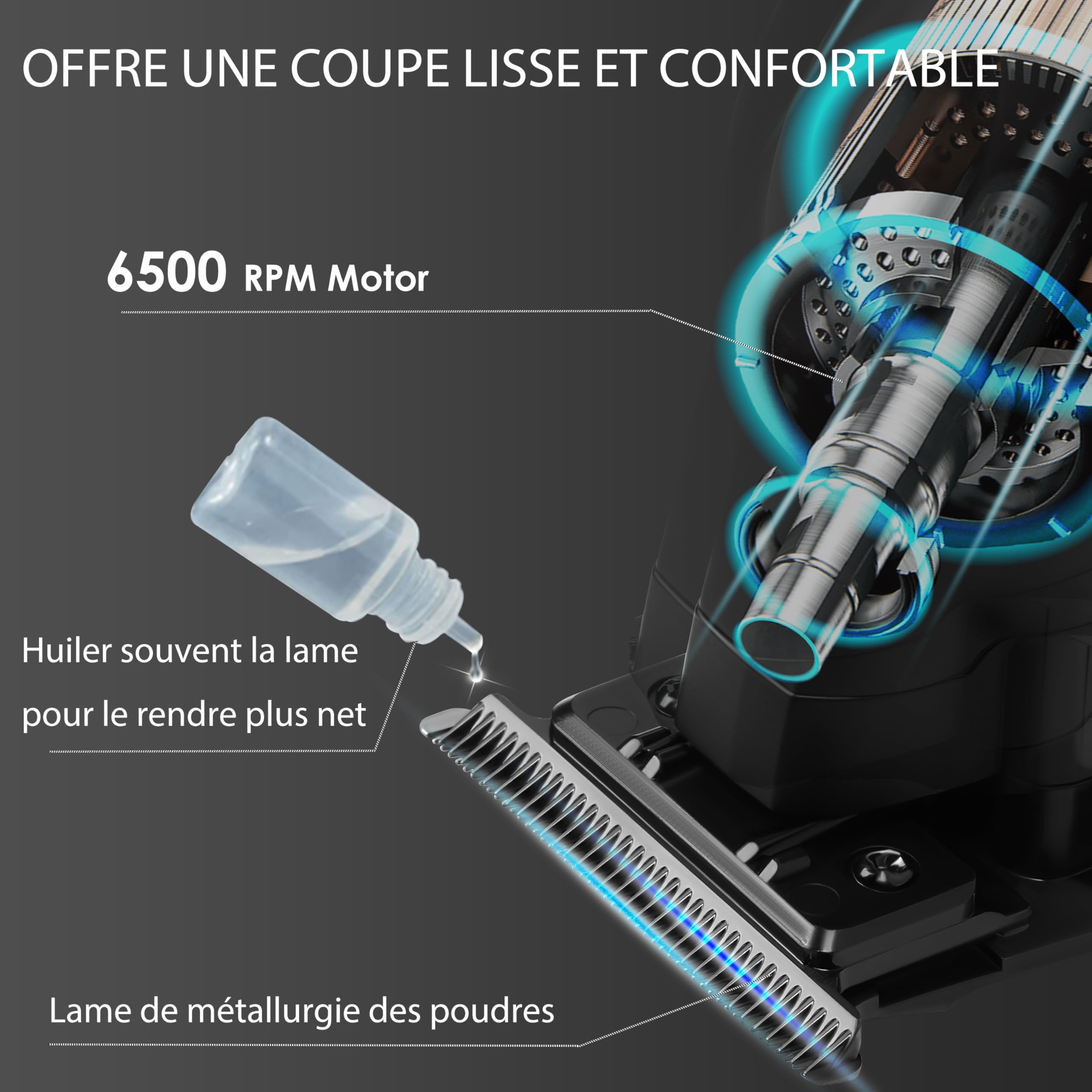 Kemei PG2299 Tondeuse à Cheveux/Barbe Professionnelle pour Hommes, Tondeuse à Zéro Écart avec Lame en T, Sans Fil et Rechargeable