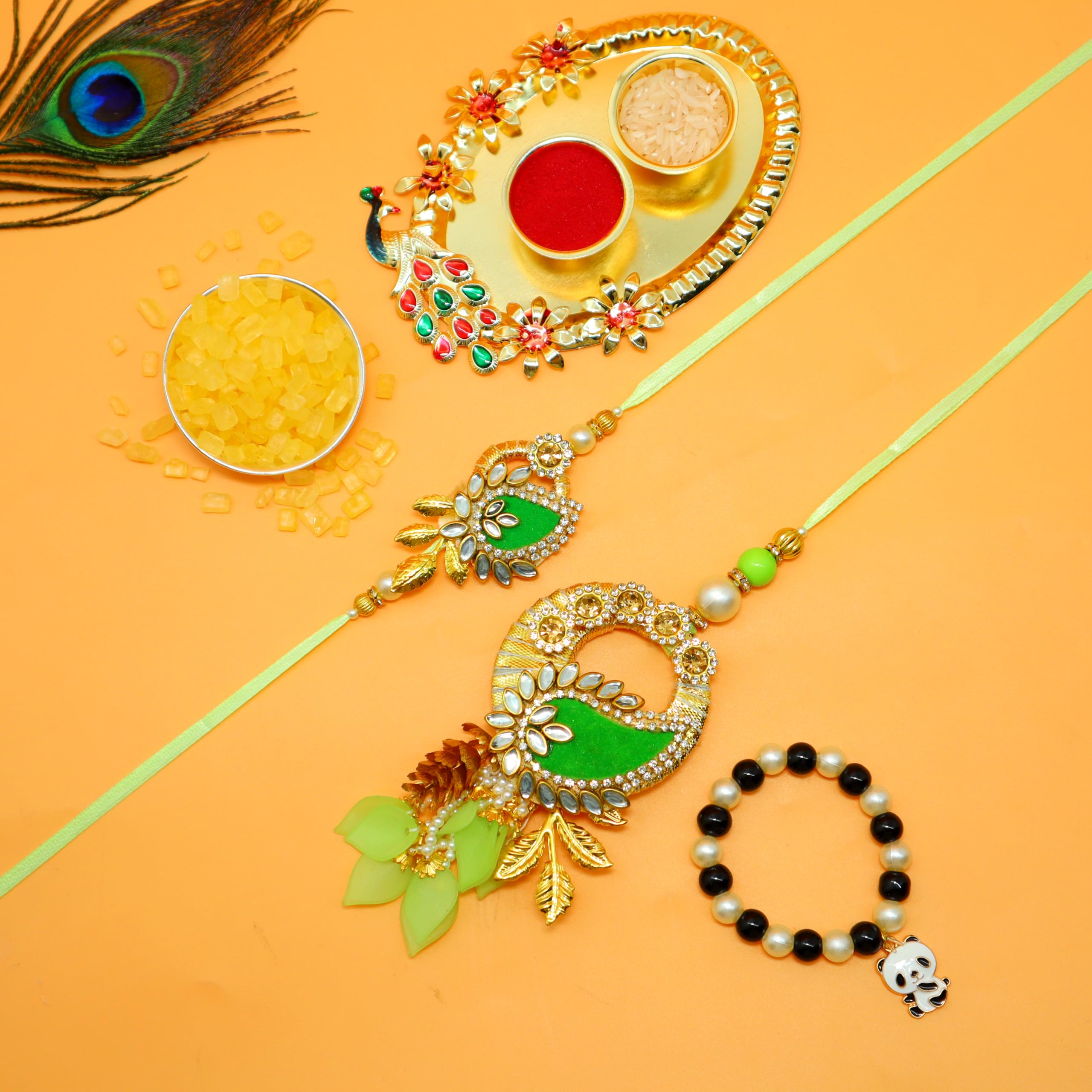JAIPUR ACE Rakhi Combo Set of 1 Cartoon, 2 Bhaiya Bhabhi Rakhi For Unisex Adult with Greeting Card, Designer Holder/Puja Thali with 2 Bowls Katori for Tilak for Bro/Brother/Bhai/Rakshabandhan (B0B4WNB5S8) Amazon Price History, Amazon Price Tracker