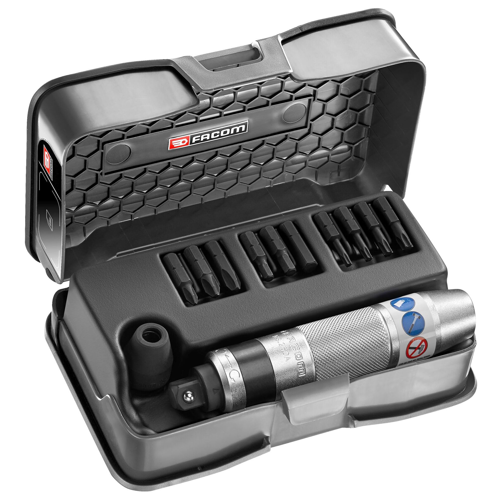 Facom Red 16-Piece Impact Screwdriver Set,