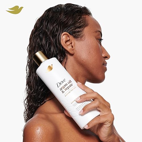 Miniatura 8 de Dove Acondicionador de aceite de argán y reparación de daños 1 para cabello dañado 92% de origen natural, acondicionador sin parabenos 12 oz
