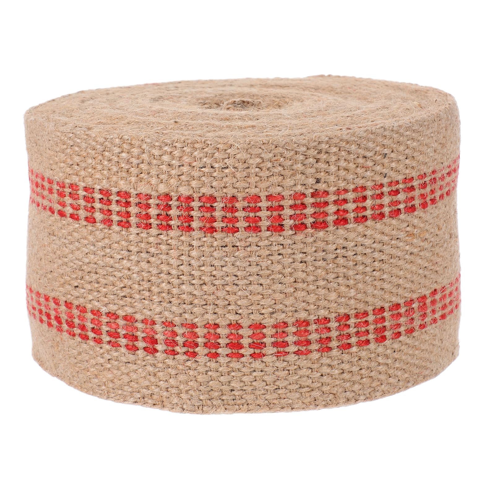 Gurtband 10m Strapazierfähig Streifen mit und Jute Roten Vintage Robust Rolle Handgefertigte im Stil für Stuhlreparatur Dekoration
