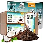 Coco Coir Bricks 5-Pack (650g Each) – Peat-Free Coconut Coir/Peat, Low EC & pH Balanced, High Expansion Seed Starter for Potting Mix, Hydroponics, Mushroom Substrate & Reptile Bedding