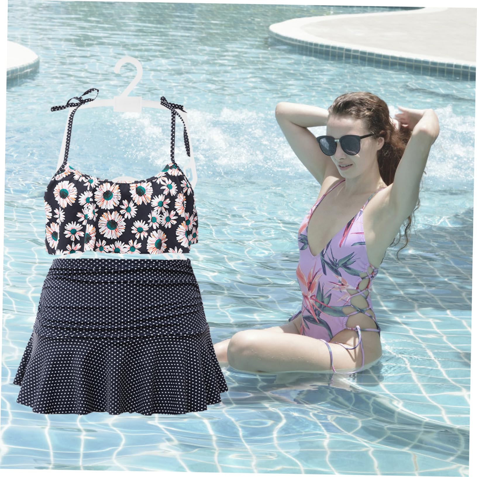 Perchas para Ropa de Niños de Plástico de Color Claro Capacidad Fuerte y Antideslizantes, Pack de 5 Piezas Ideales para Fiesta Verano y Bañadores Niño