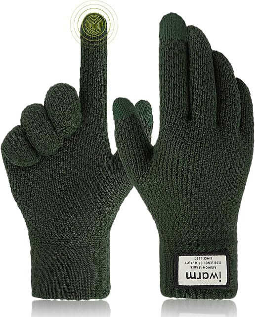 Winter Warm Knit Gloves - Touch Screen Gloves Thermal Gloves with Soft Lining Elastic Gloves for Men and Women Outdoor Running Driving Cycling Walking Typing