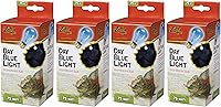 Zilla 75W Incandescent Day Blue Light Bulbs for Reptiles - 4 Pack | Enhances Colors & Simulates Daylight