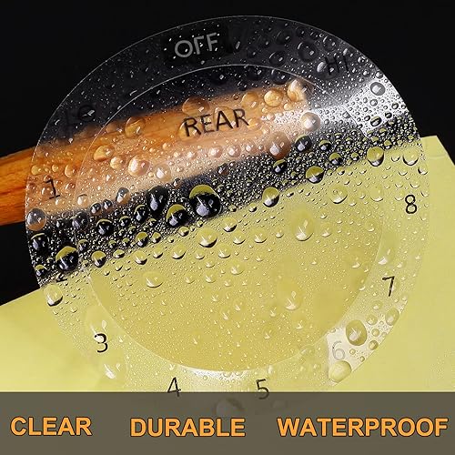 Miniatura 4 de MANWU 6 diales de estufa adhesivos para quemador, placa de cocina, parte superior de horno, perilla adhesiva de repuesto para horno, símbolos