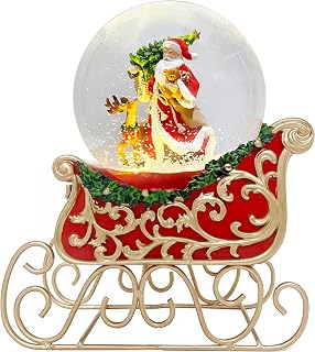 Snow Globe Pink Sofa/Dog and Cat Snowglobe with Music Birthday Party Decorations Creative Collectibles (GS8701B-120MM) (sled)