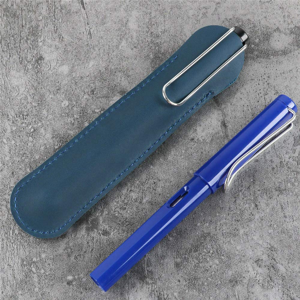 Leder-Stifteetui Für Füllfederhalter – Vintage-Look In Grün, Blau, Schwarz, Gelb Oder Braun, 1 Stift Tasche