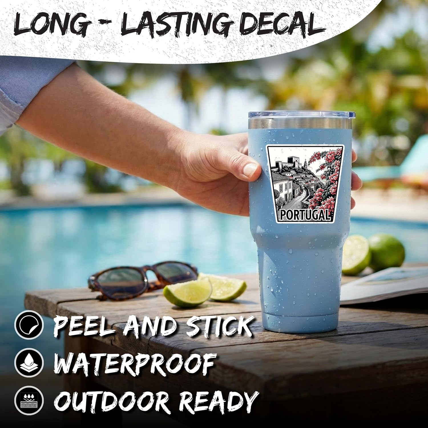 Portugal Waterproof Vinyl Sticker 4in & Patch Matching Bundle Gift Set image 4