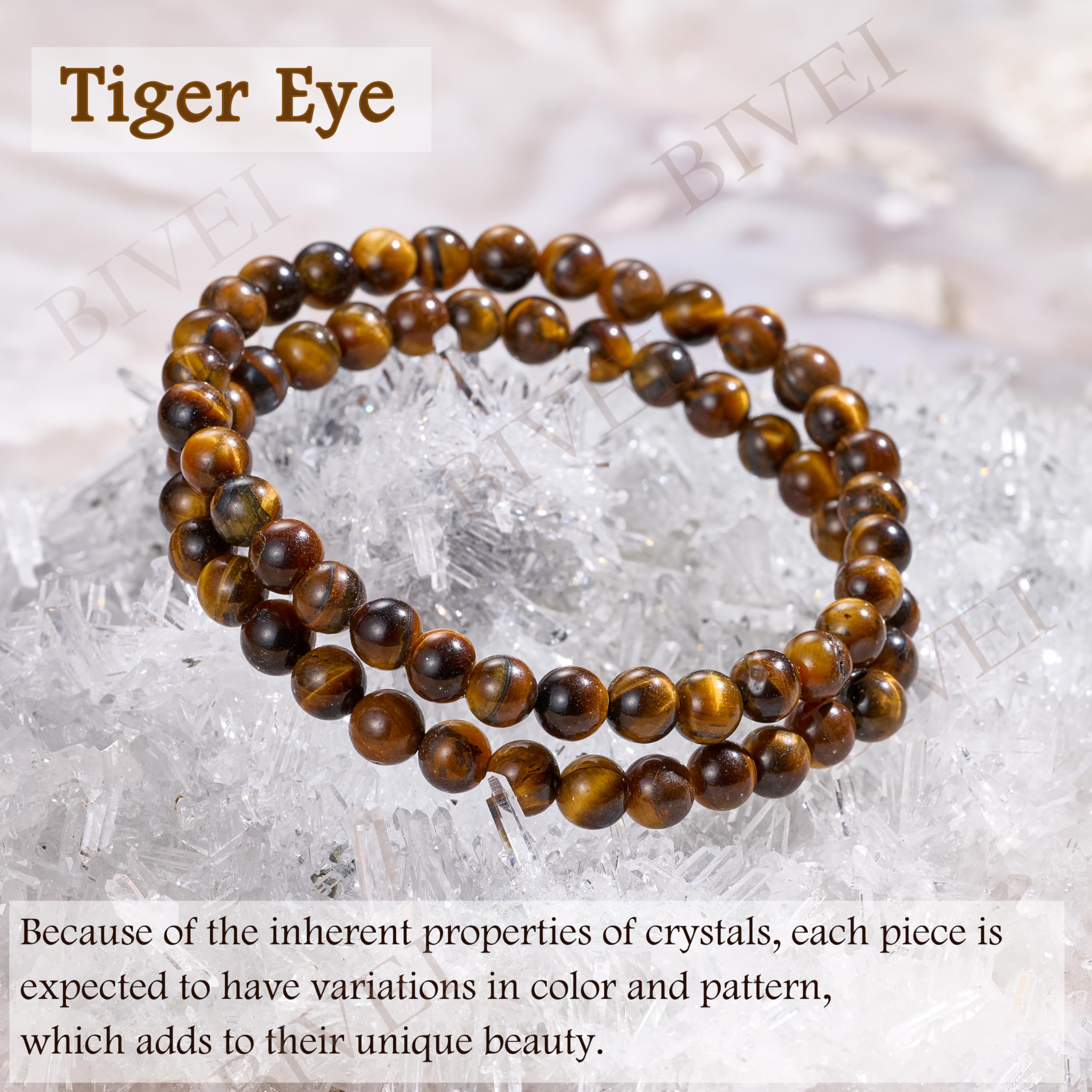 Bivei signora braccialetto perline 6mm semiprezioso cristallo naturale elastico elastico cristallo accessori regalo di yoga