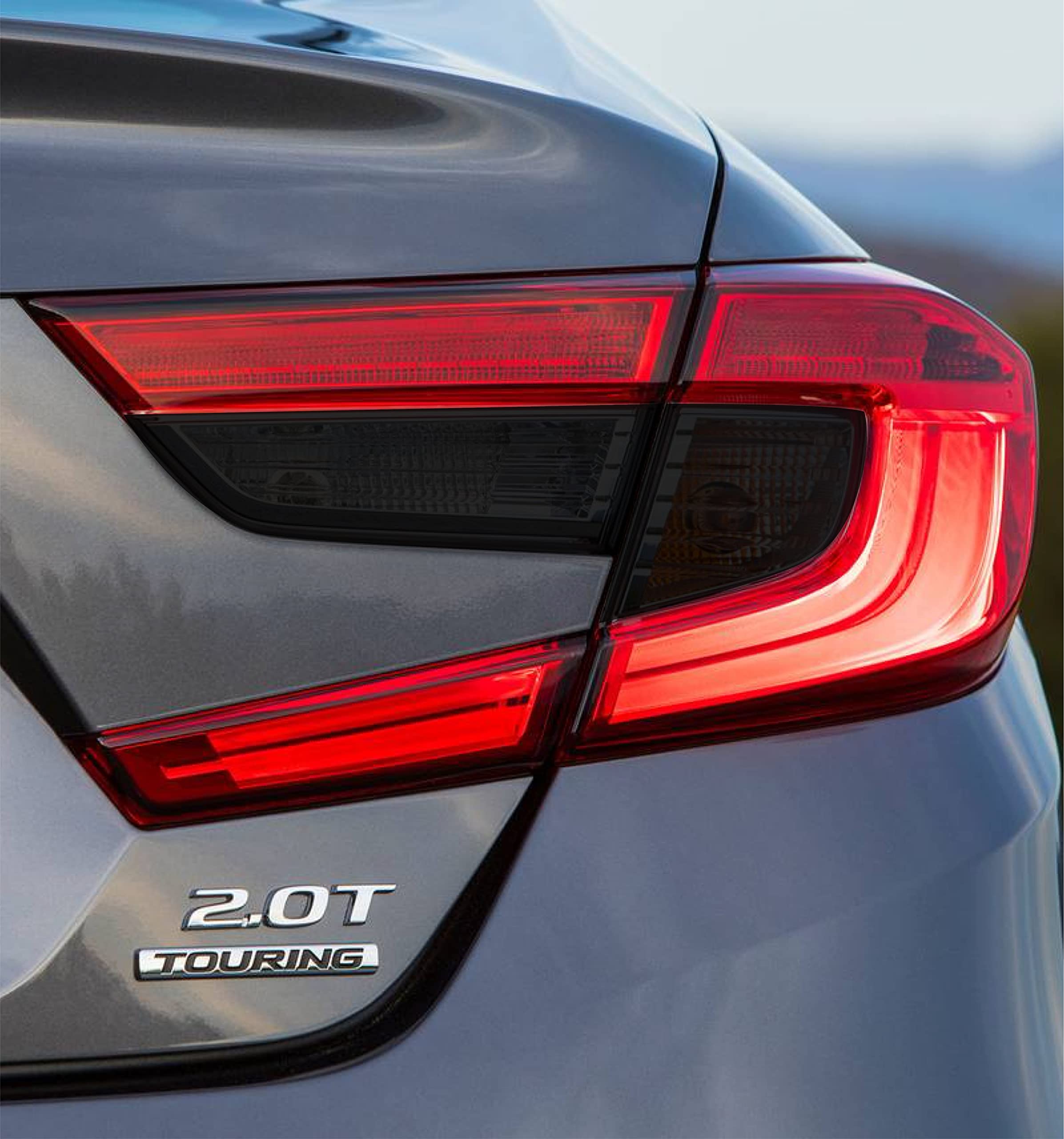 Tinted Overlays FITS: 2018-2021 Honda Accord Tail Light Tint | Rear Bumper Reflector & Fog Overlay Covers Compatible with 18' - 21' Accord Sedan (Dark Smoked)