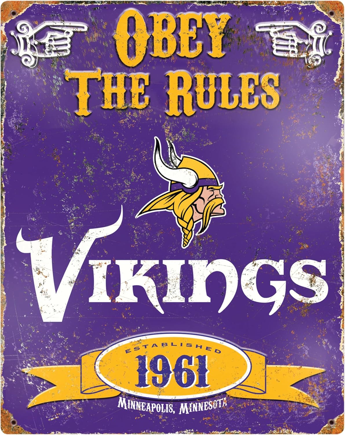 Party Animal NFL Football Embossed Metal Vintage Wall Décor, Heavy Duty Metal Wall Art for Bedroom, Office, or Fan Cave, 14.5" x 11.5"