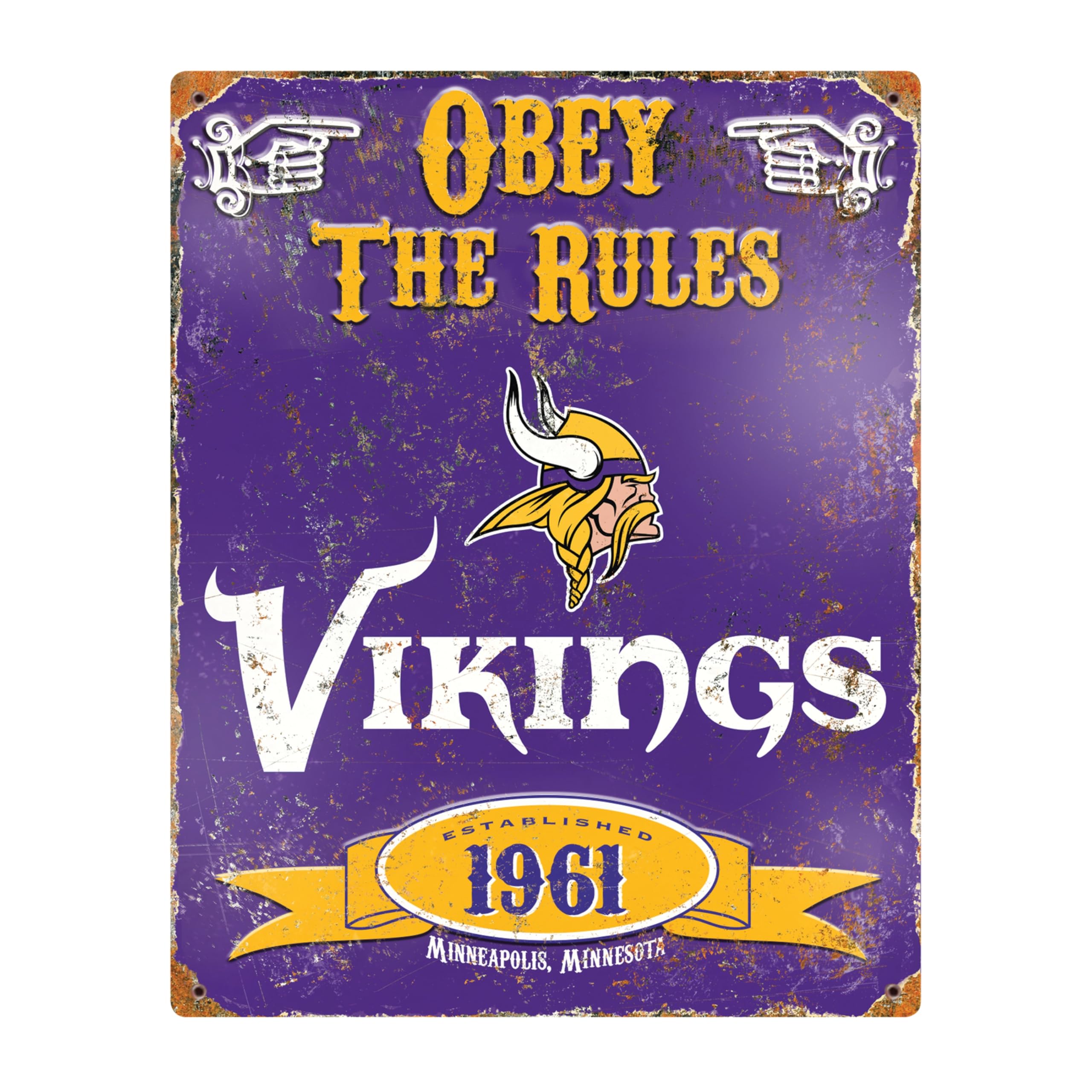 Party Animal NFL Football Vintage Wall Décor, Minnesota Vikings
